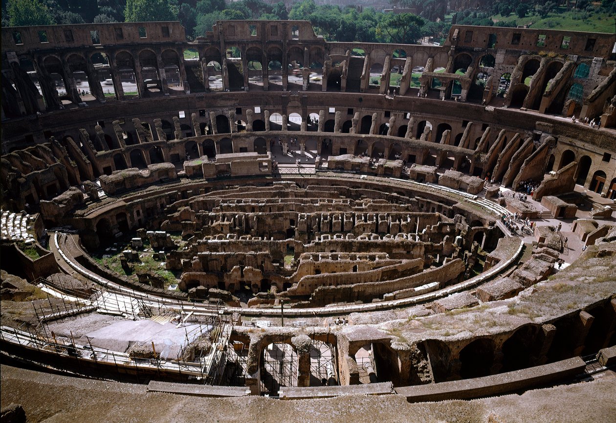 Internal View of the Colosseum, Built Between 70 and 80 by Roman