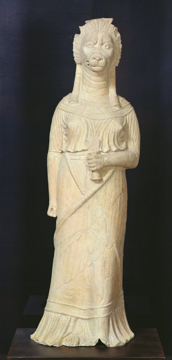 Lion-headed goddess, from the sanctuary at Bir Bou Regba by Roman