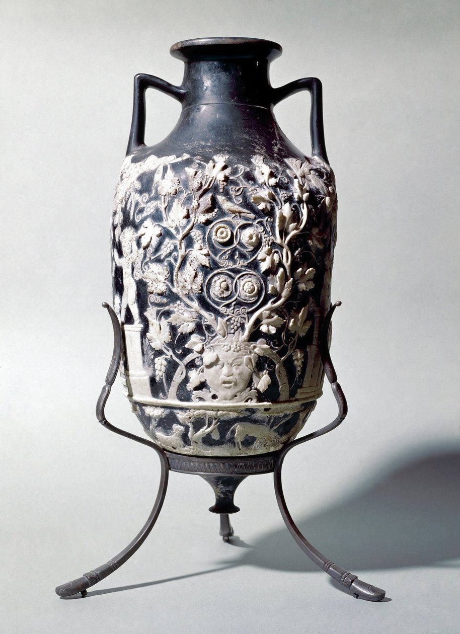 Little Amphora Called Blue Vase Showing a Dionysian Scene by Roman