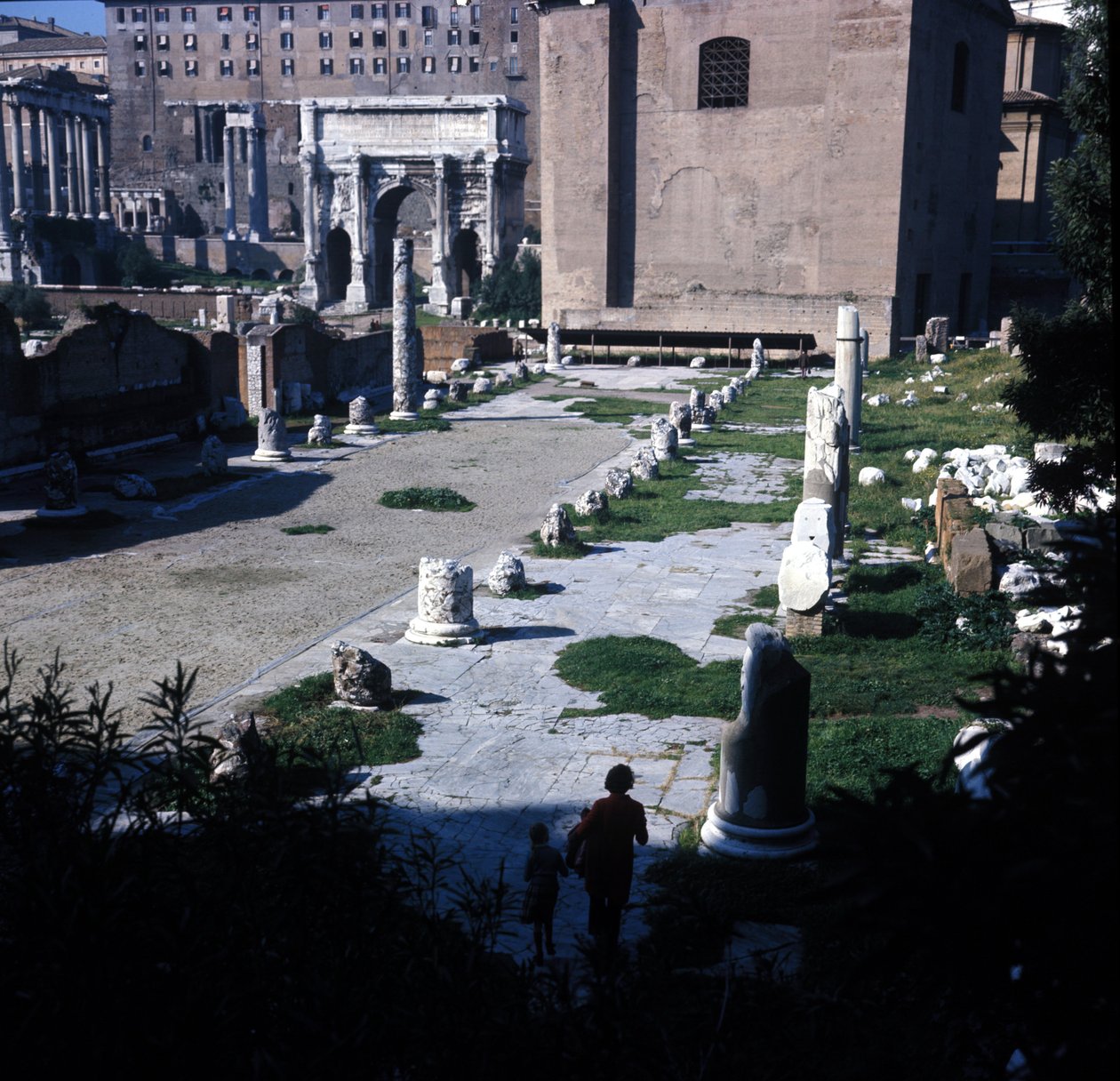 Location of the Basilica Aemilia in the Roman Forum built for the first time in 179 BC and restored many times thanks to the Emilia family. Rome by Roman