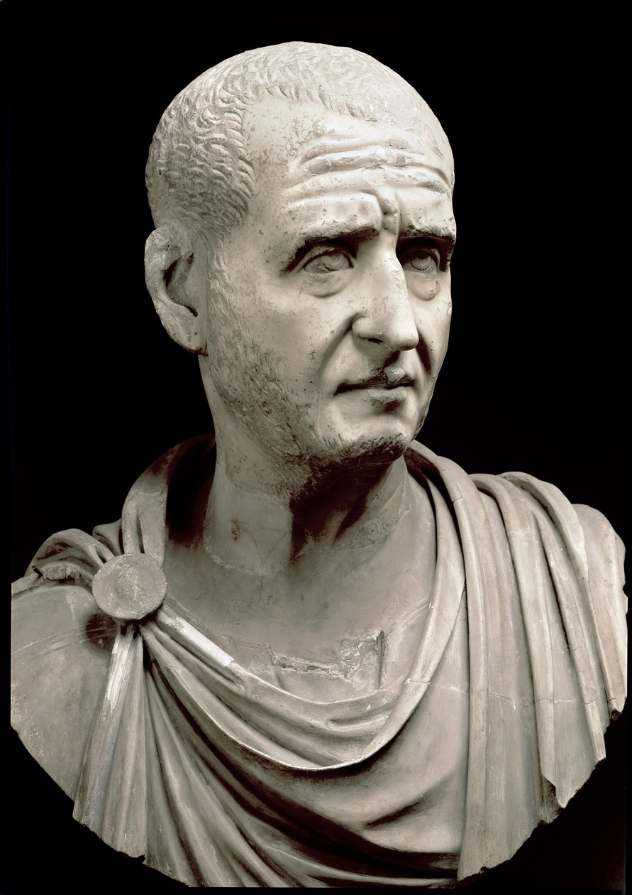 Marble Bust of Emperor Trajanus Decius by Roman