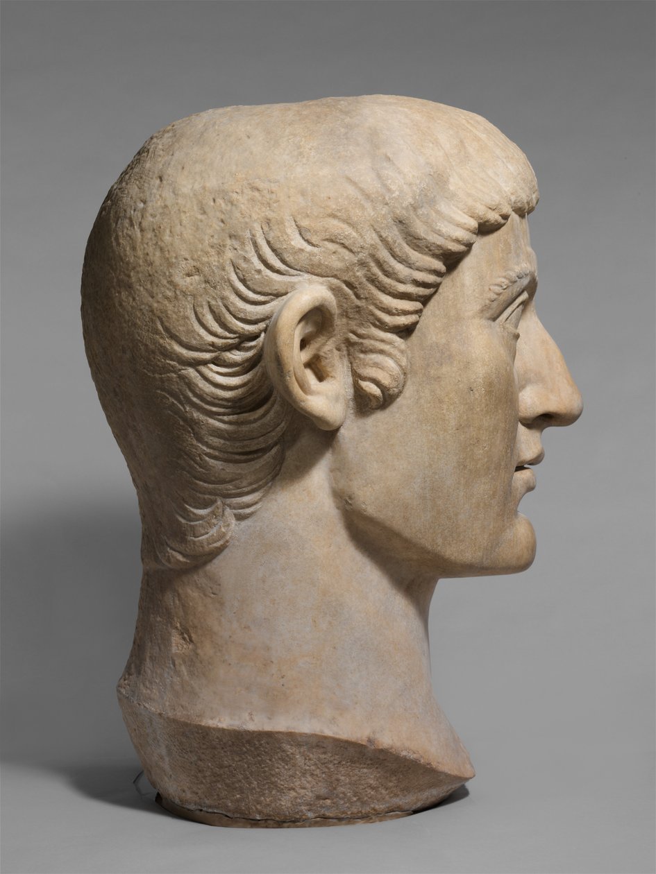 Marble Portrait Head of the Emperor Constantine I by Roman