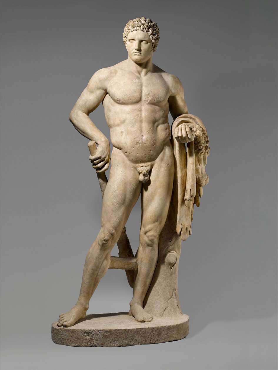 Marble statue of a youthful Hercules by Roman