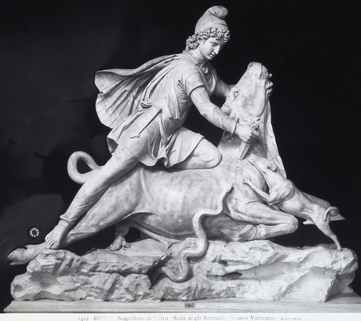 Mithras slaying the bull, the representation of the Mithraic cult by Roman