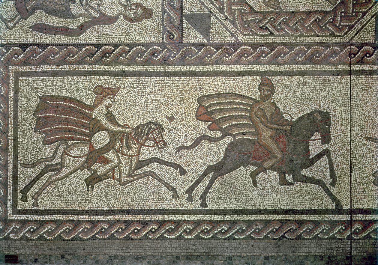 Mosaic Pavement from the Roman Villa at Low Ham (detail) by Roman