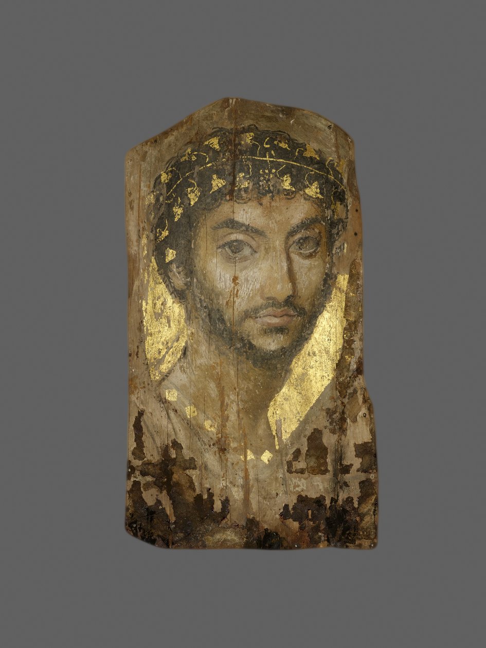 Mummy portrait of a man, Egypt, Fayum region by Roman