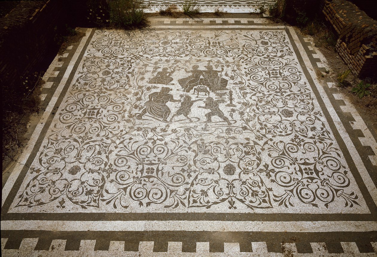 Pavement mosaic of the house of Dionysus and Ariane, 2nd century by Roman
