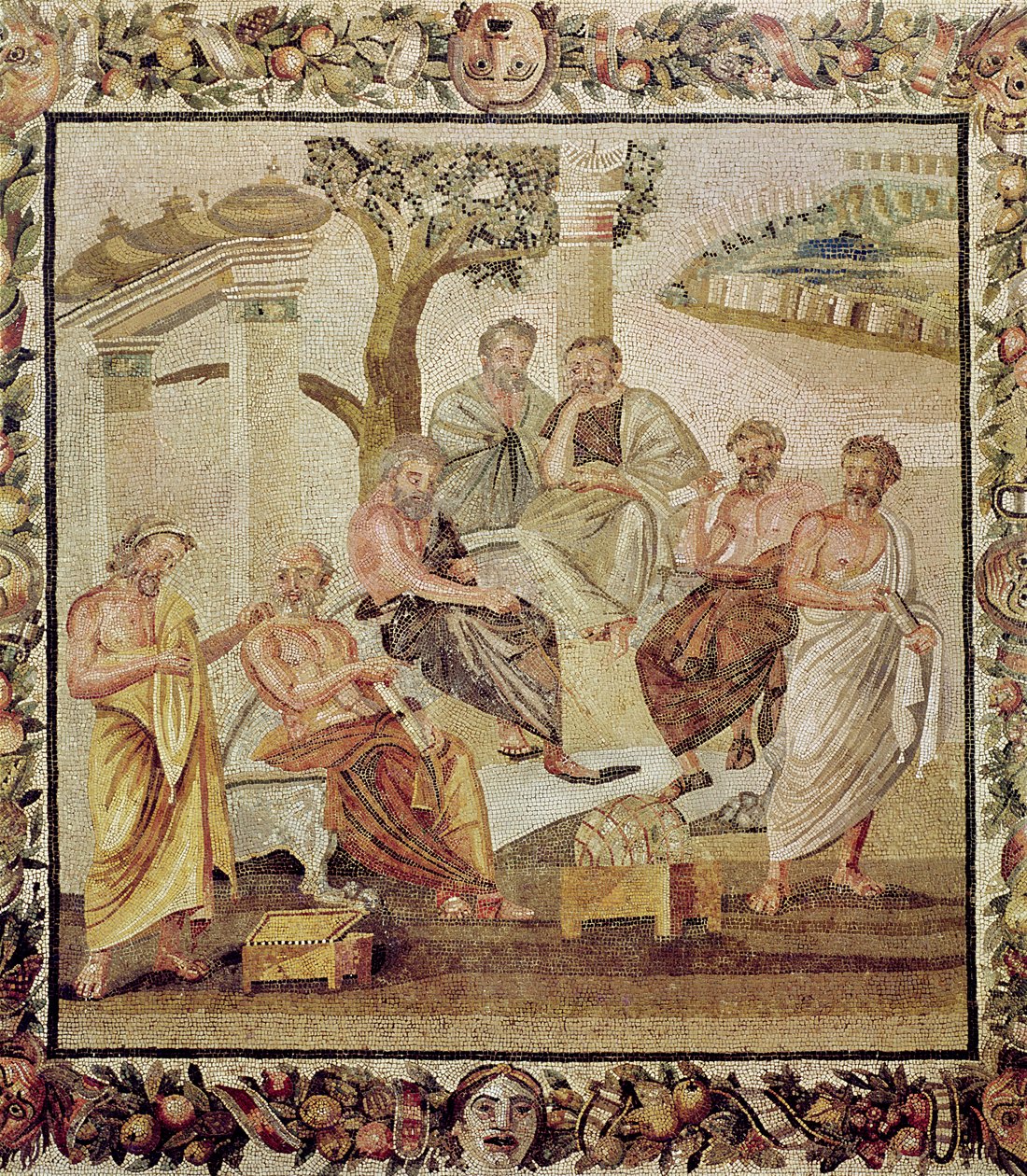 Plato Conversing with His Pupils, from the House of T. Siminius, Pompeii (mosaic) by Roman