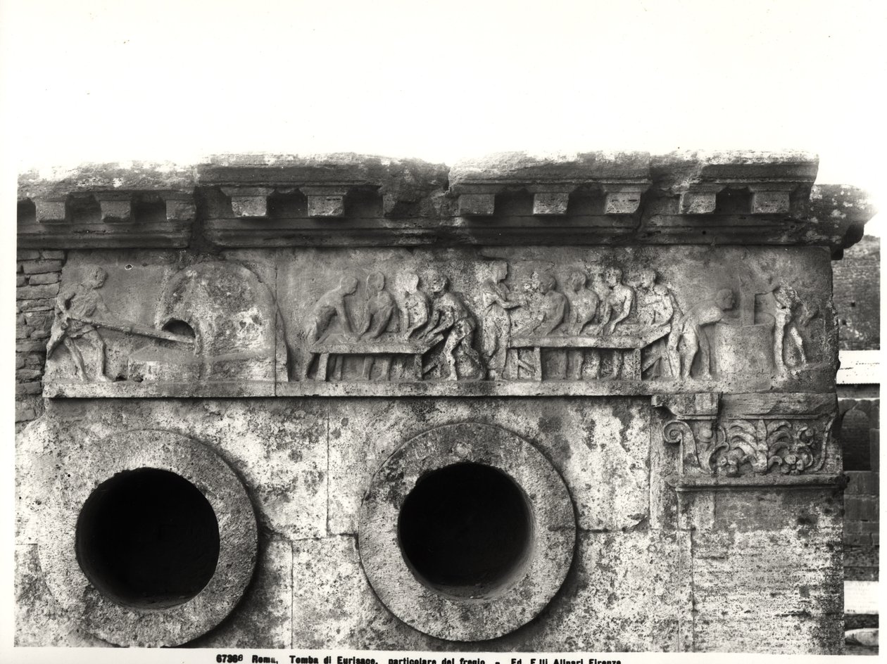Relief from the Frieze Depicting the Process of Bread-Making, c.30 BC (detail) by Roman