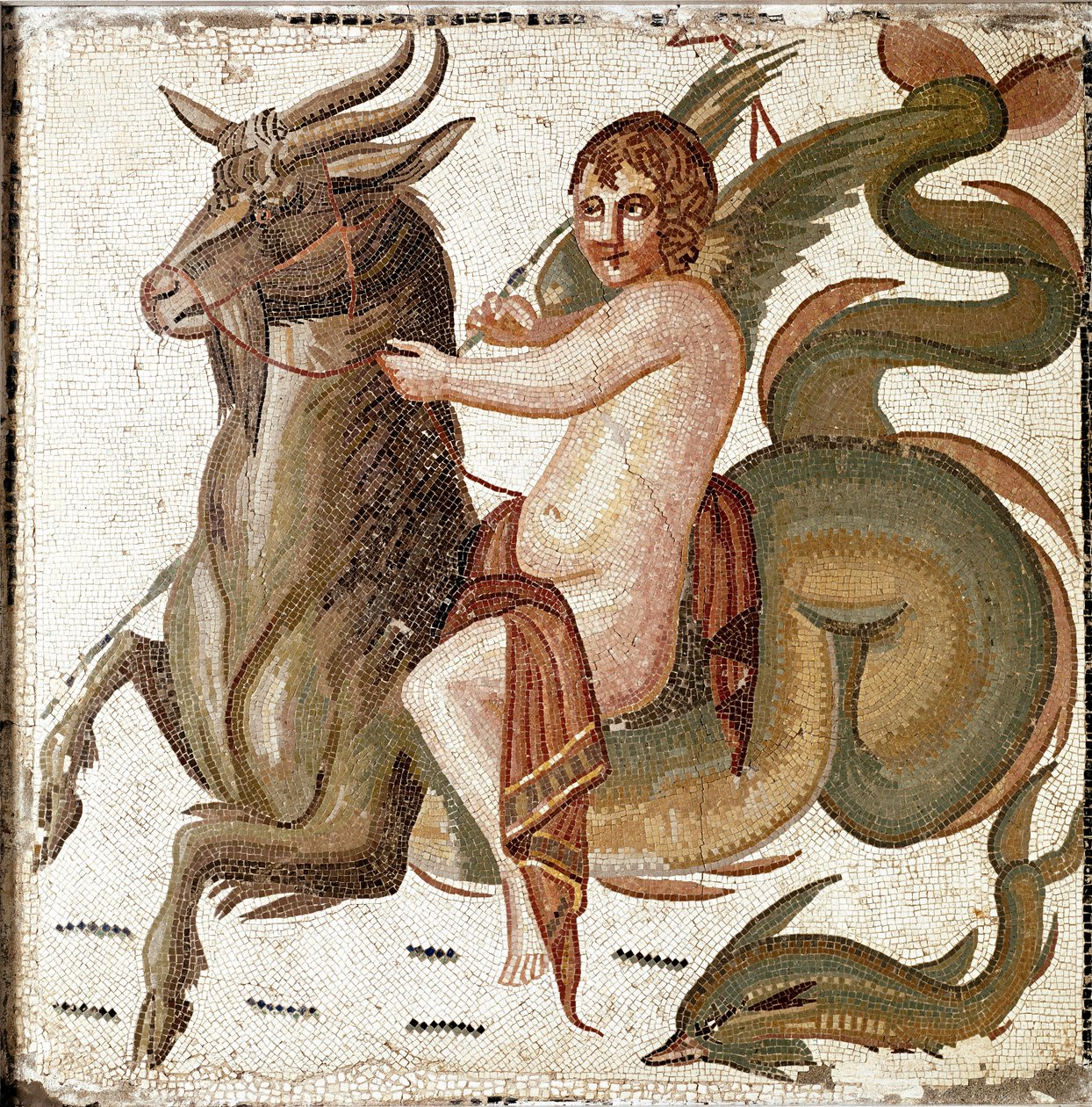Cupid riding a marine creature by Roman