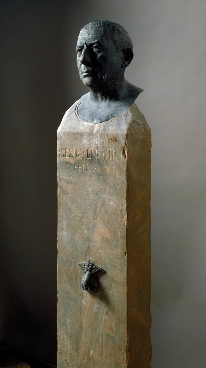 Bust of the Banker Lucius Caecilius Iucundus (circa 20-69 AD). Bronze Sculpture. 1st century AD. From Pompeii. Archaeological Museum of Naples by Roman
