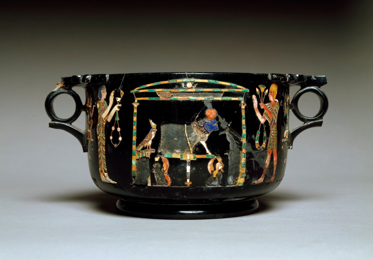 Roman art: cup with Egyptian motifs. From Castellammare di Stabia. Museo Archeologico Nazionale, Naples by Roman