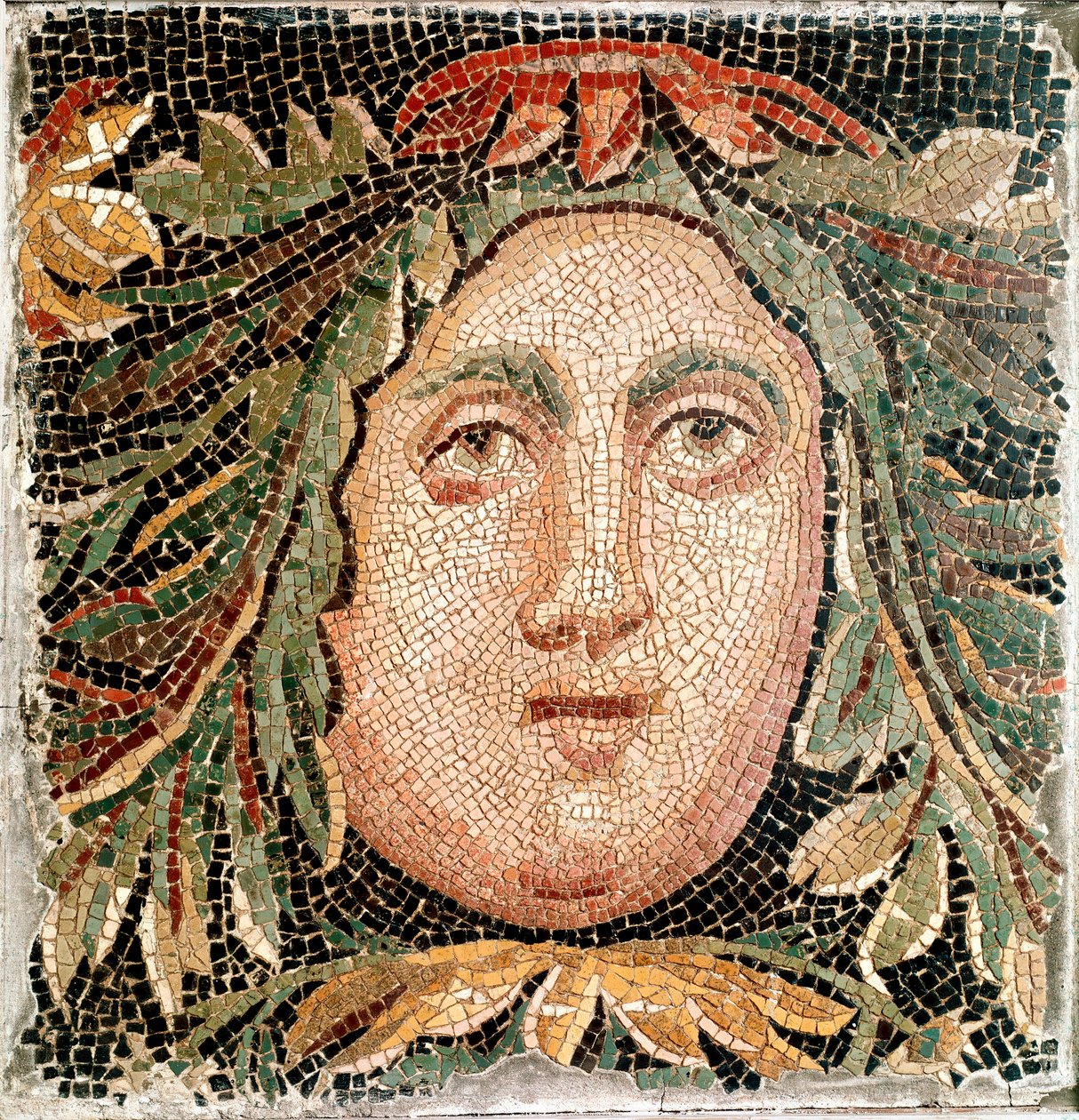 Mosaic Representing the Head of a Marine Deity (3rd Century AD) by Roman
