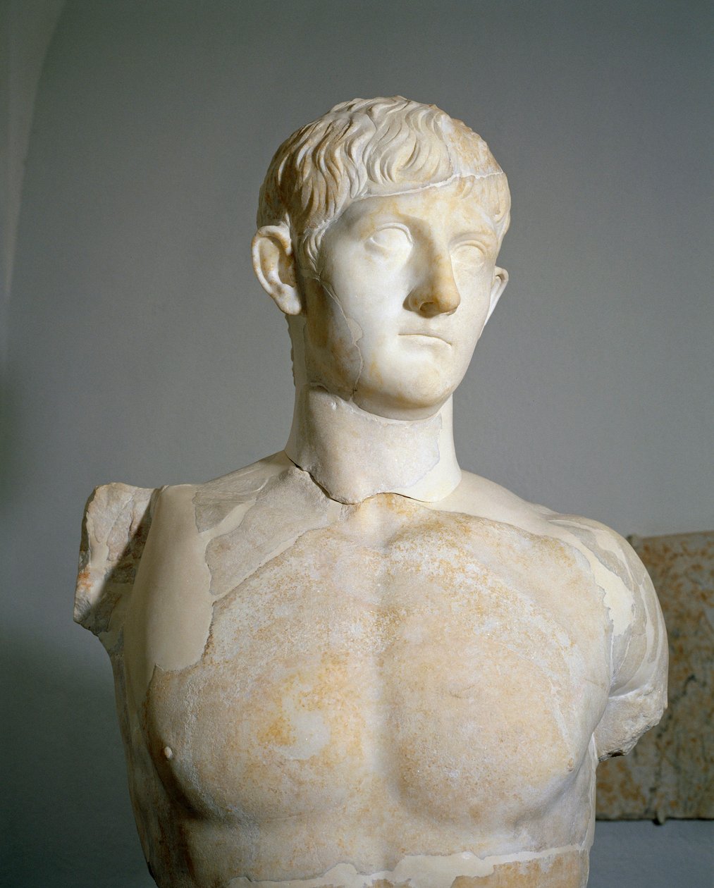 Marble statue of Drusus III, son of Germanicus and Agrippina the Elder from Roselle, Augusteum, Tuscany region, Italy by Roman