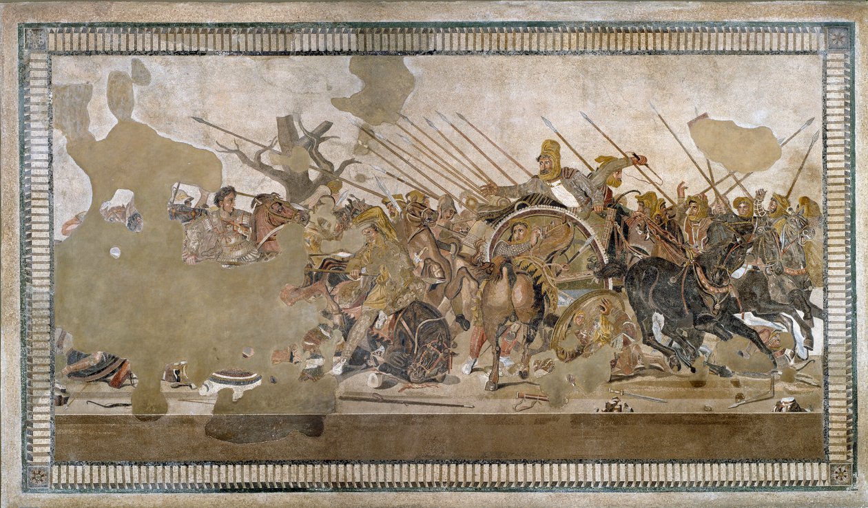 The Battle of Issos won by Alexander the Great against Darios III Codoman by Roman