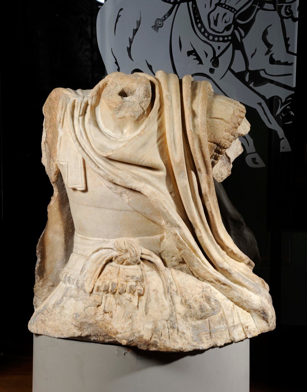 Torso of Lucio Licinio Murena Inspired by the Horseback Alexander of the Bronze Group of Lysippos Dedicated to Dion, 67 AD by Roman