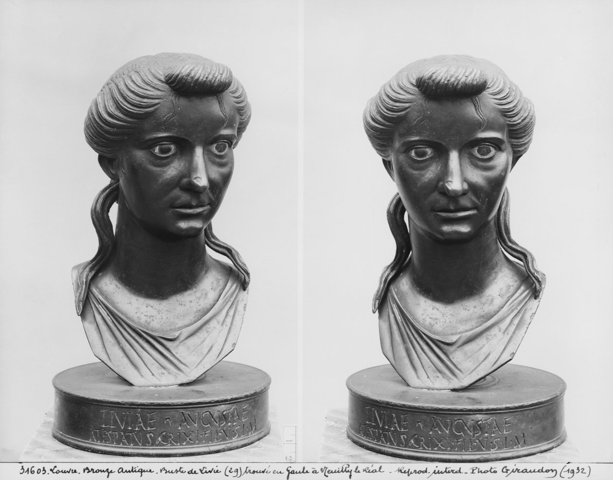 Two Views of a Bust of Livia (58 BC-29 AD) by Roman