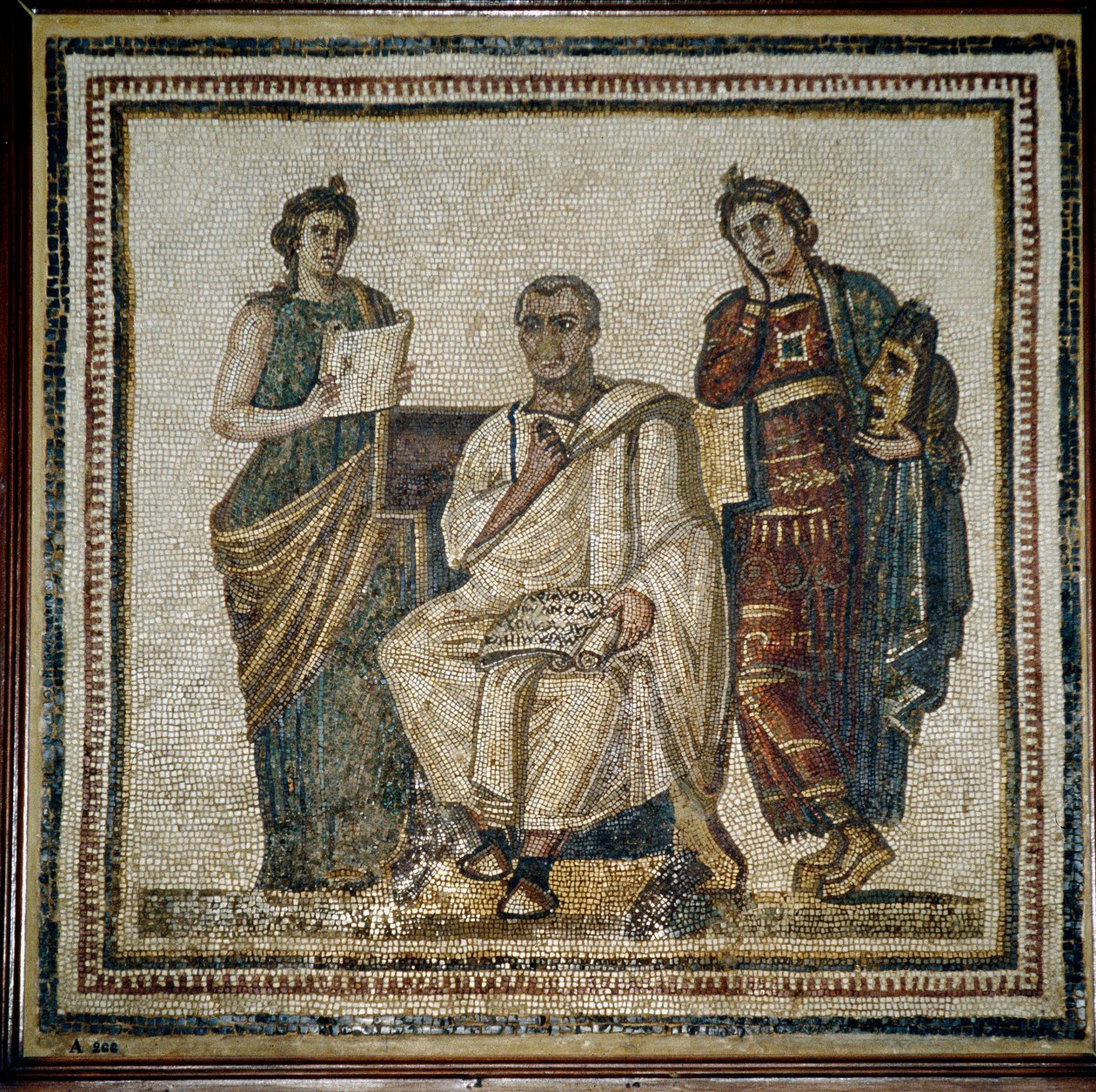 Virgil and Two Muses (Clio and Melpomene) - Beginning 3rd Century by Roman
