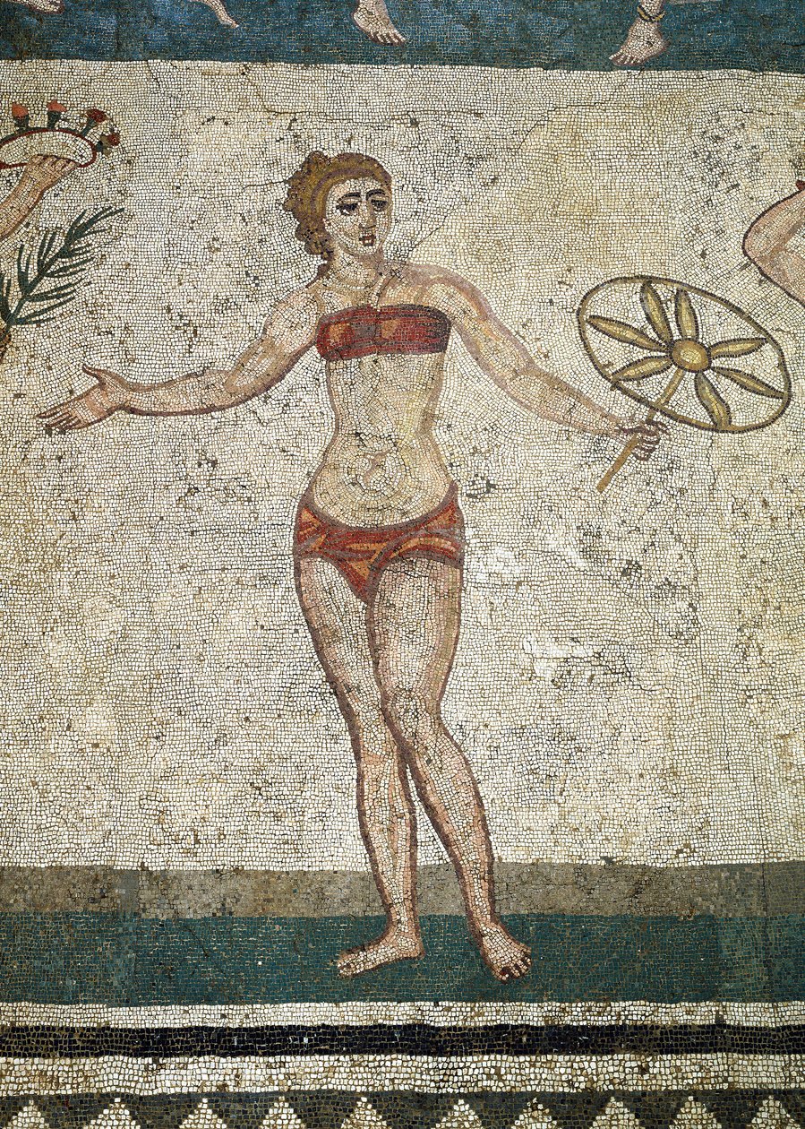 Young Roman engaged in physical exercises (detail) by Roman