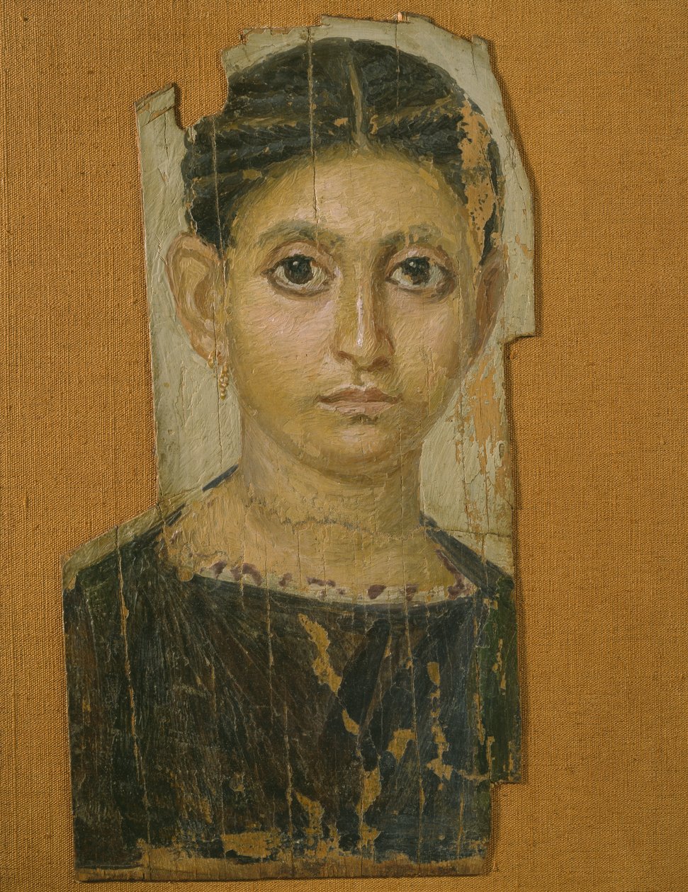 Mummy female portrait, from Fayum, late 3rd century AD by Roman Period Egyptian