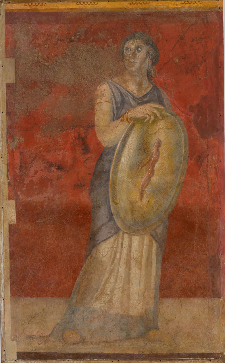 Standing woman holding a shield by Roman Republican Period