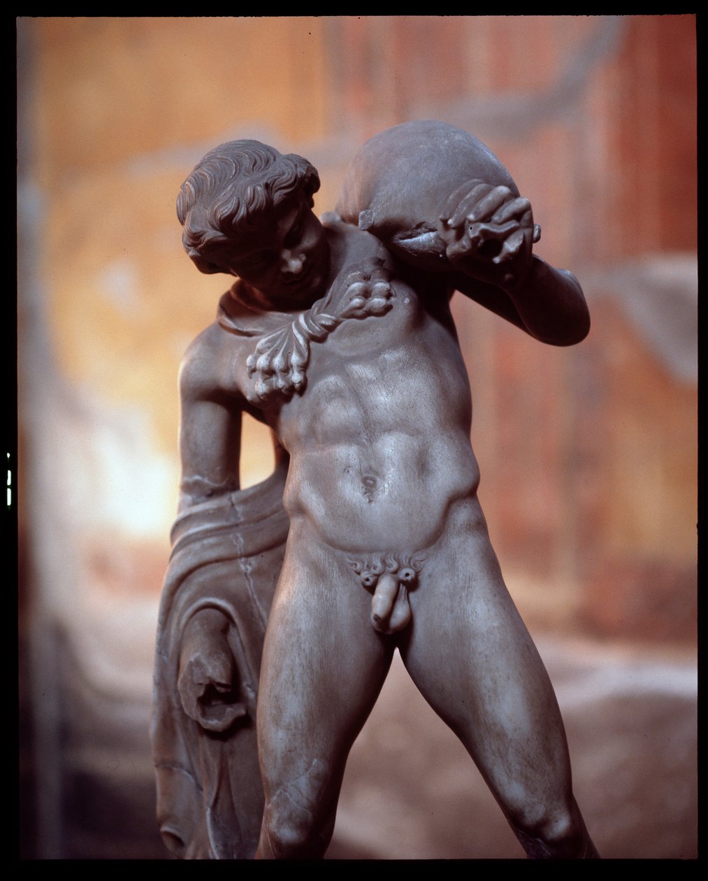 A Satyr with a Wineskin, Sculpture in the Casa dei Cervi House by Roman Roman