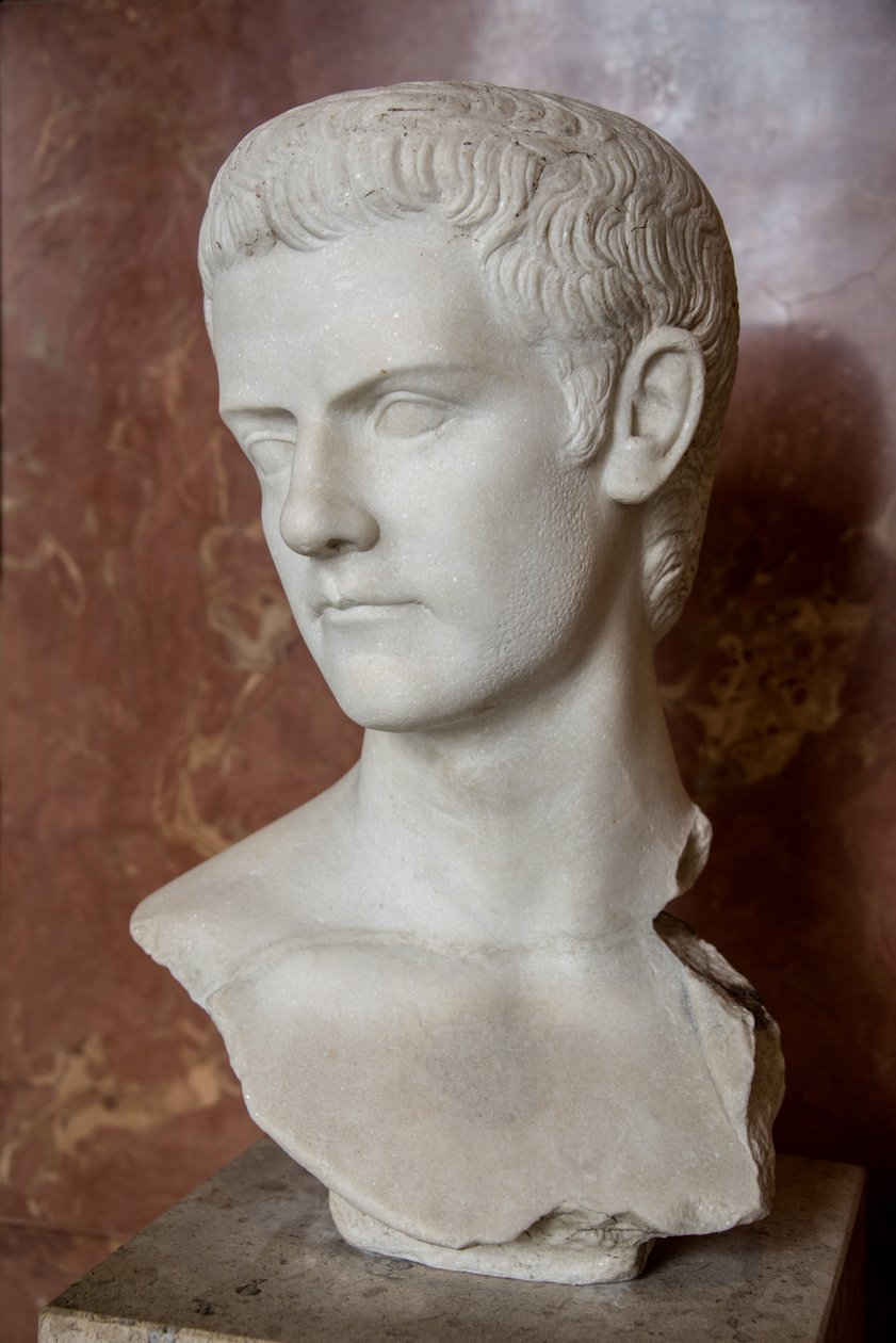 Bust of the Emperor Caligula (12 - 41 AD) marble by Roman Roman