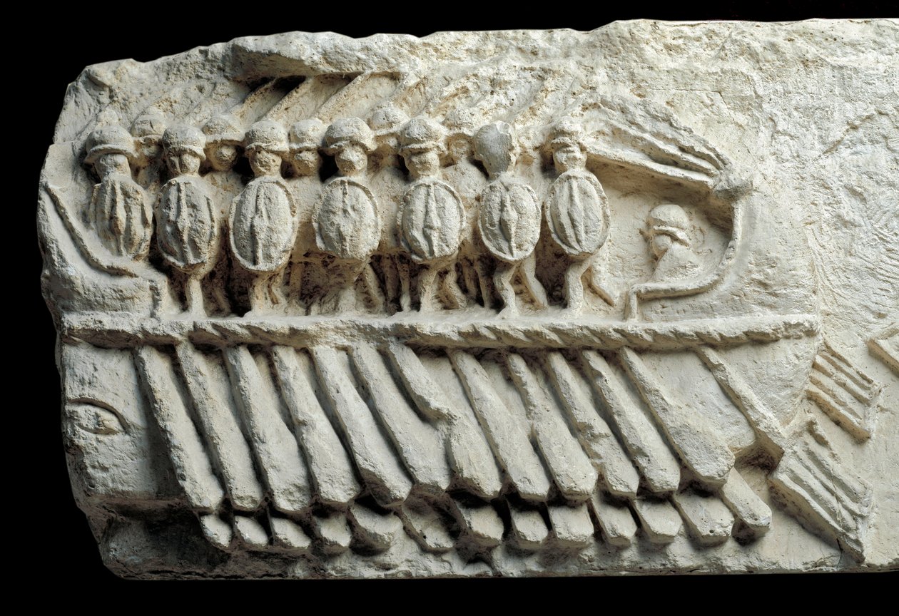 Bireme Carrying Armed Soldiers by Roman Roman