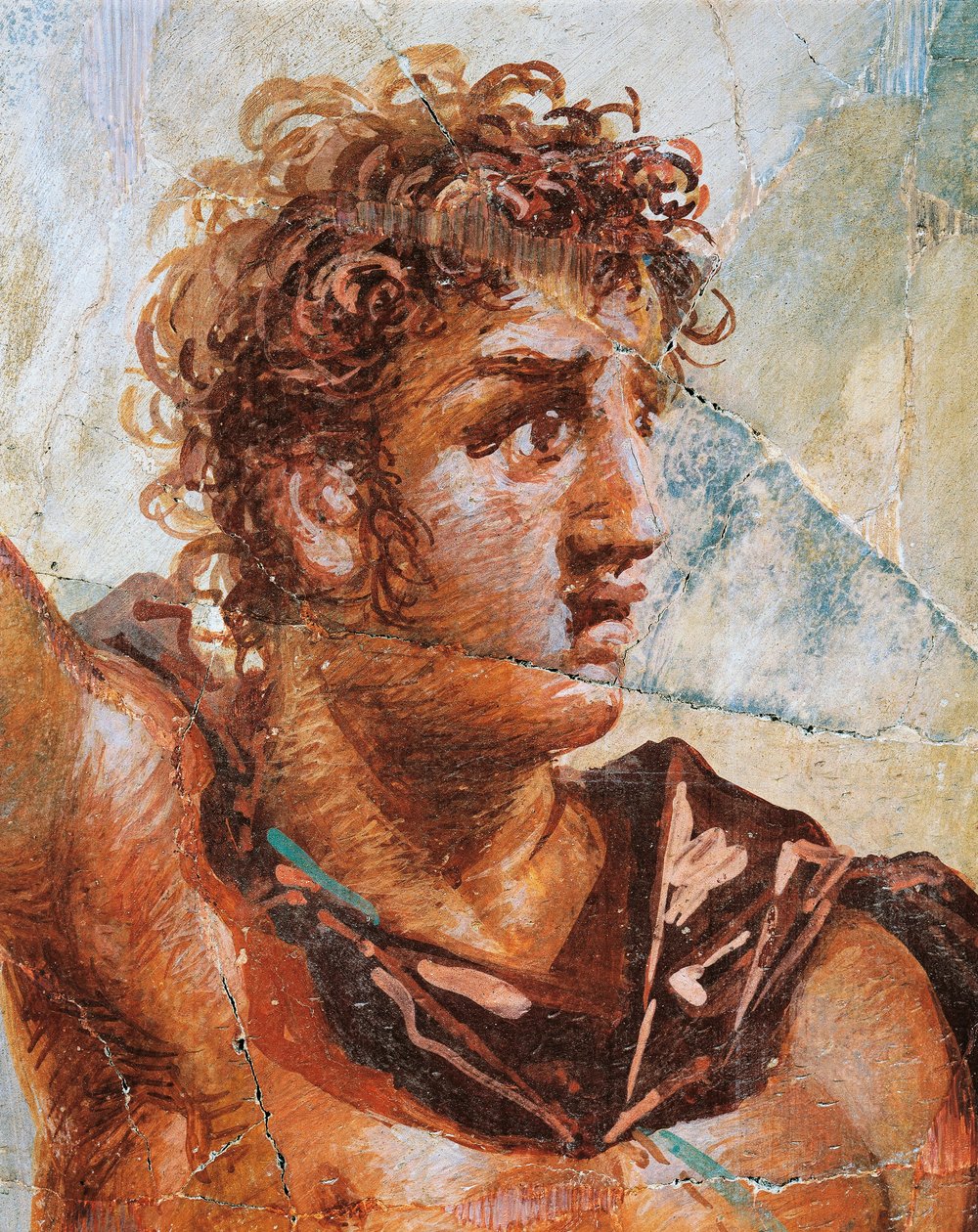 Detail of a fresco depicting Alexander, from the Marriage of Alexander and Stateira by Roman Roman