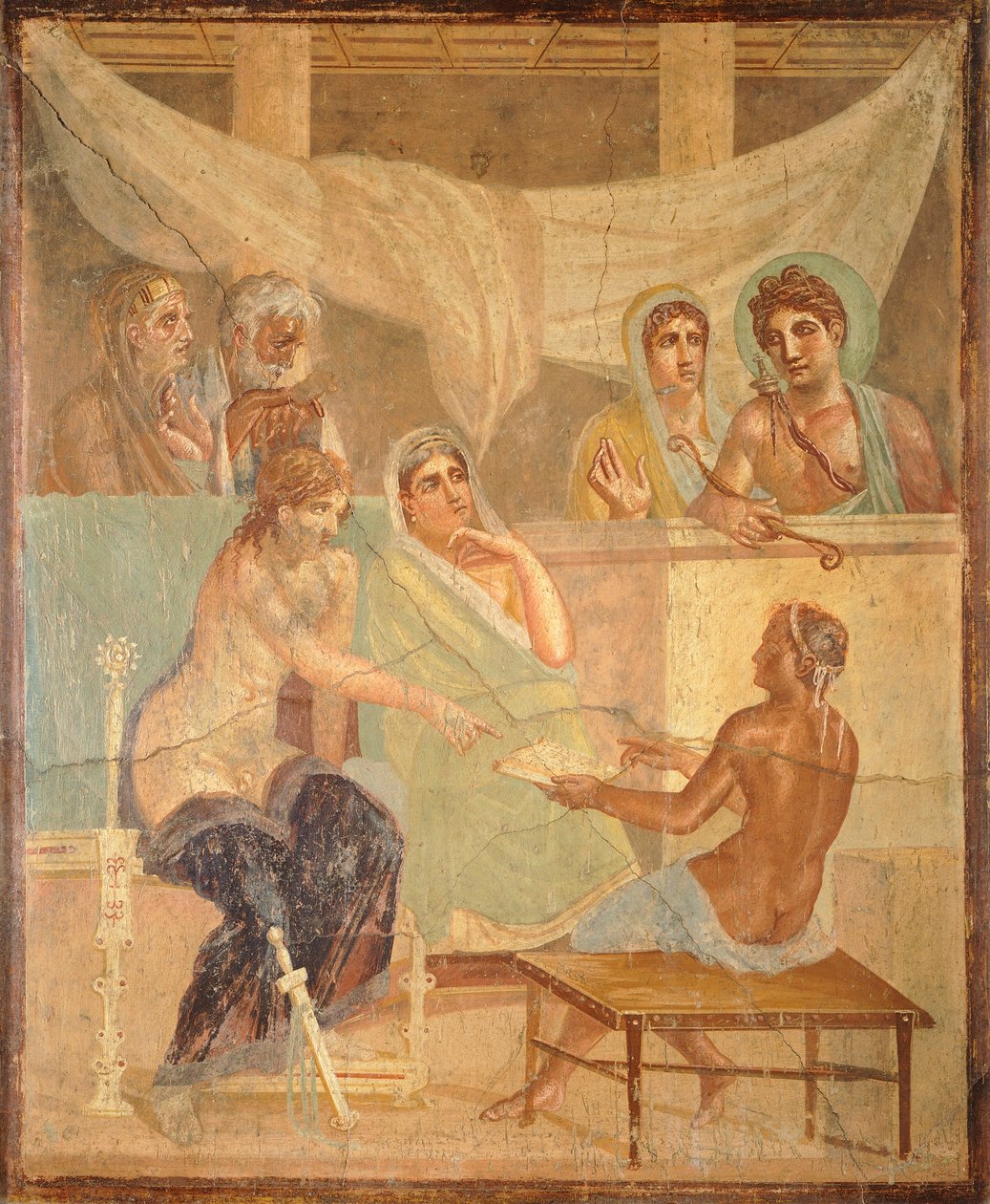 Fresco depicting Admetus and Alcestis, from Pompeii by Roman Roman