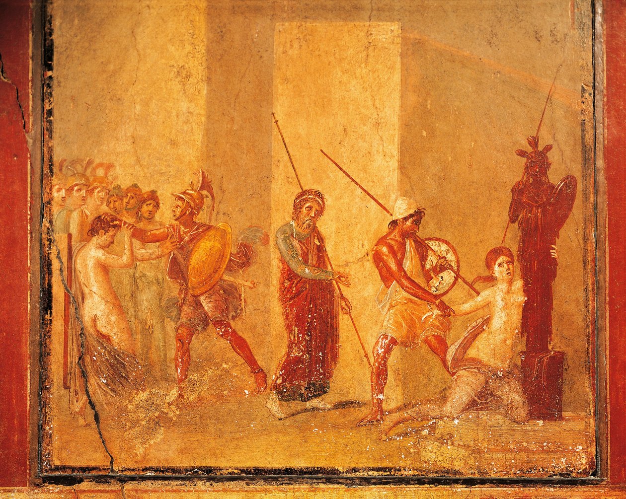 Fresco Depicting Encounter Between Priam, Menelaus and Helen by Roman Roman
