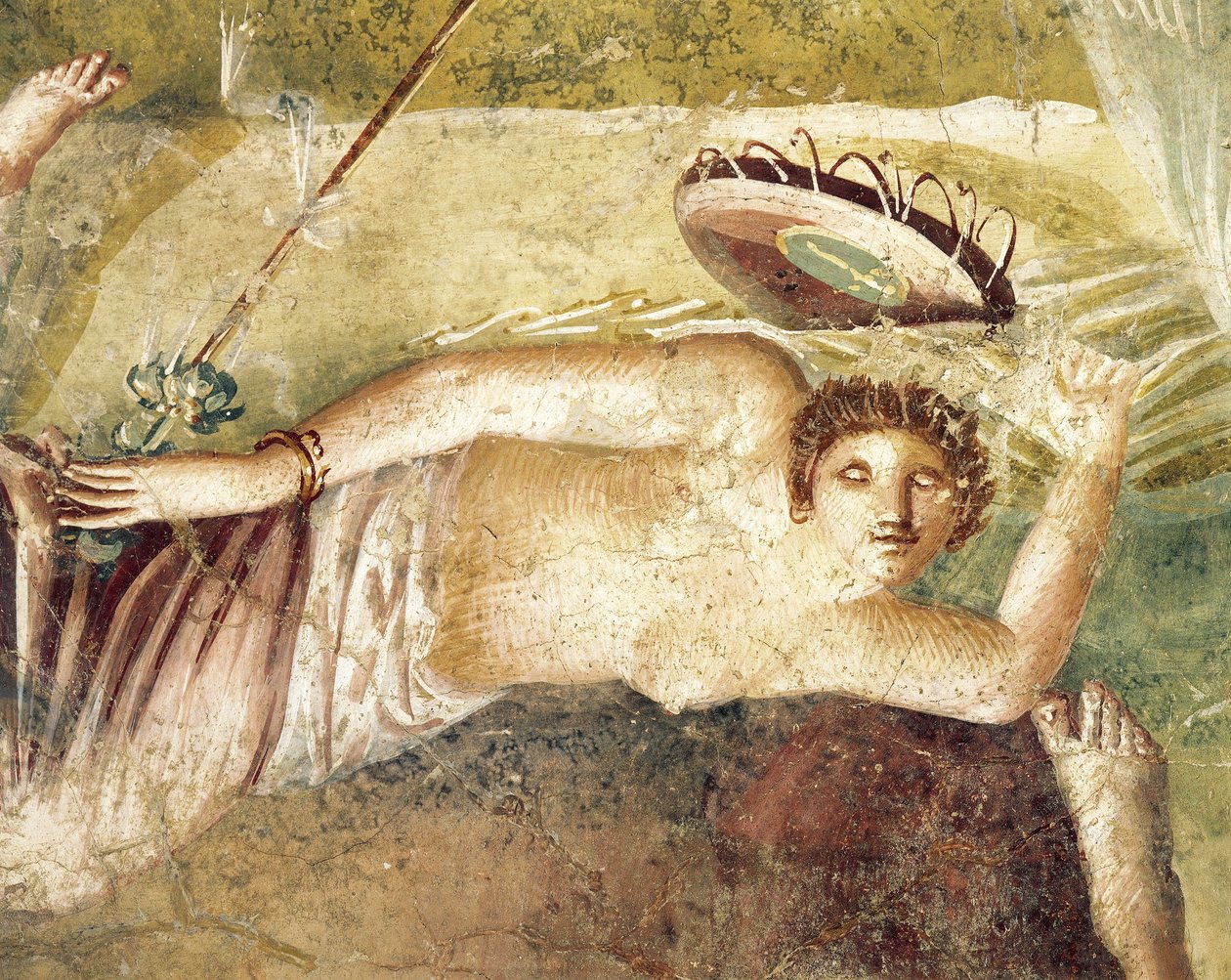 Fresco Depicting Sleeping Maenad, from House of Citharist, Pompei, Italy by Roman Roman