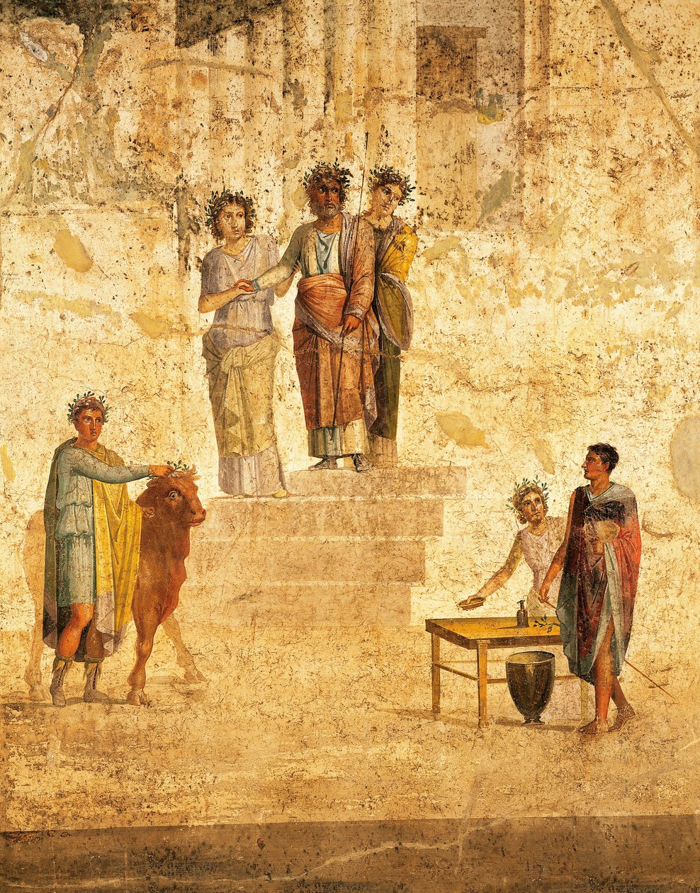 Fresco Portraying Jason and Pelias from Pompeii by Roman Roman