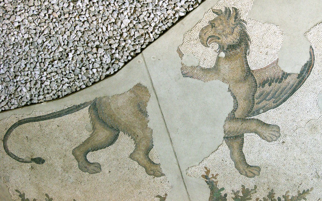 Mosaic depicting a Lion Griffon, Arasta Bazaar, Sultan Ahmet Mosque, Istanbul by Roman Roman