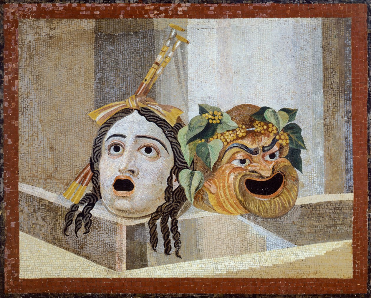 Mosaic with Theatrical Masks, from Villa Adriana, Lazio by Roman Roman