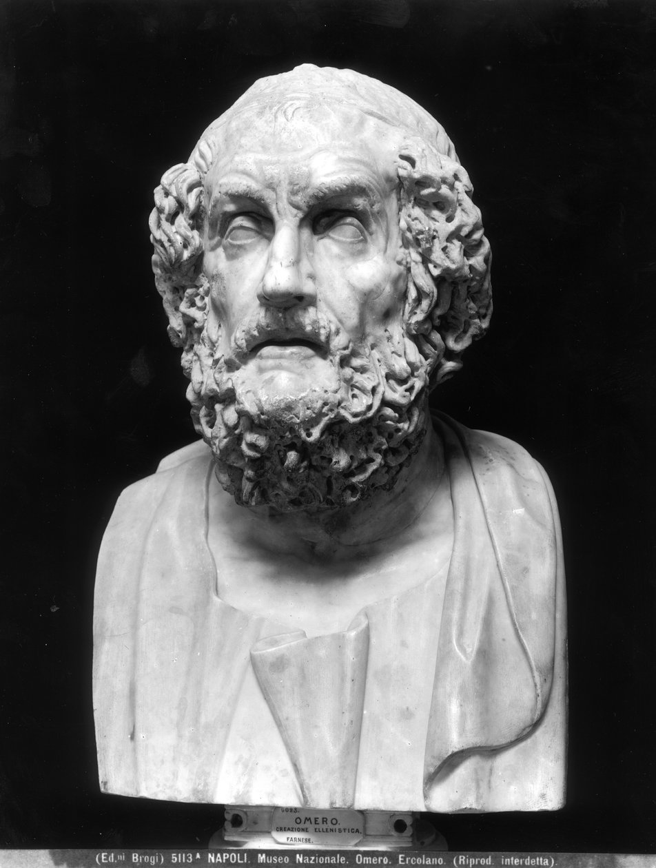 Portrait Bust of Homer, Copy after a Greek Hellenistic Original by Roman Roman