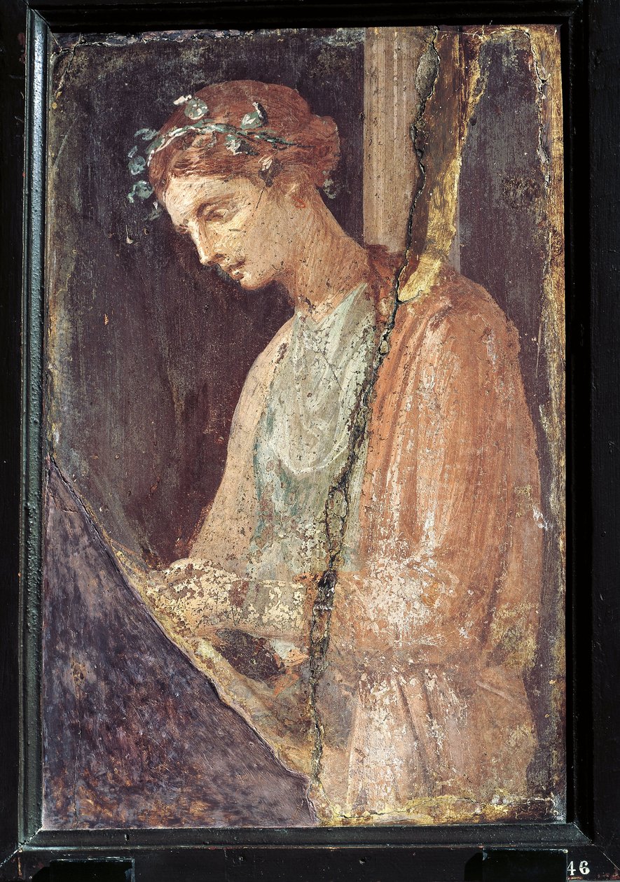 Profile Portrait of a Young Woman from Italy, Campania, Pompeii by Roman Roman