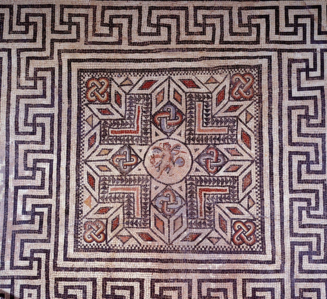 Roman art: mosaic with geometric figures by Roman Roman