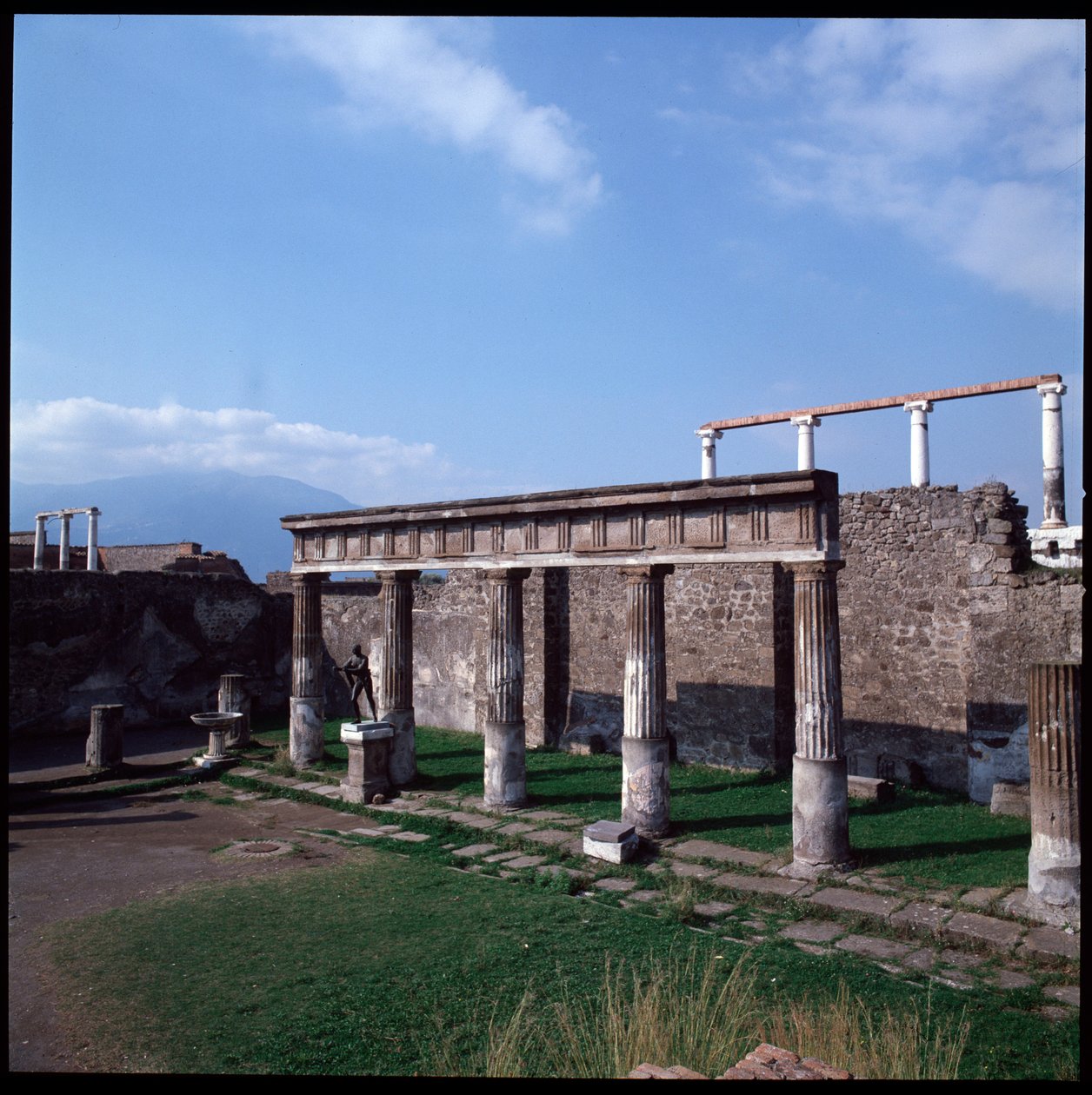 Roman art: view of the temple of Apollo on the archeological site of Pompeii, 4th century BC-2nd century BC, Italy by Roman Roman