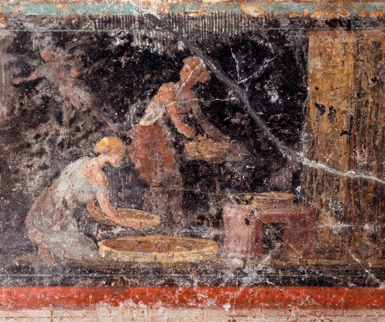 Women Doing Homeworks, from the Frieze of Room C, Villa Farnesina by Roman Roman