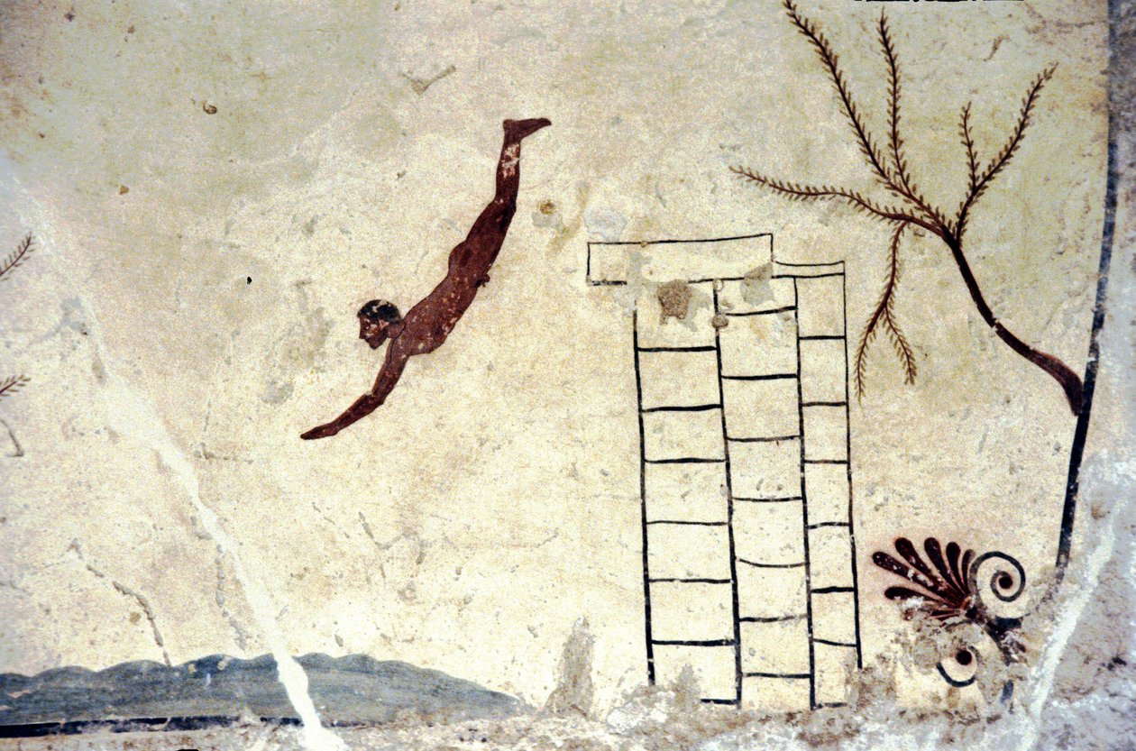 Roman Wall Painting of the Tomb Called the Diver by Roman Roman