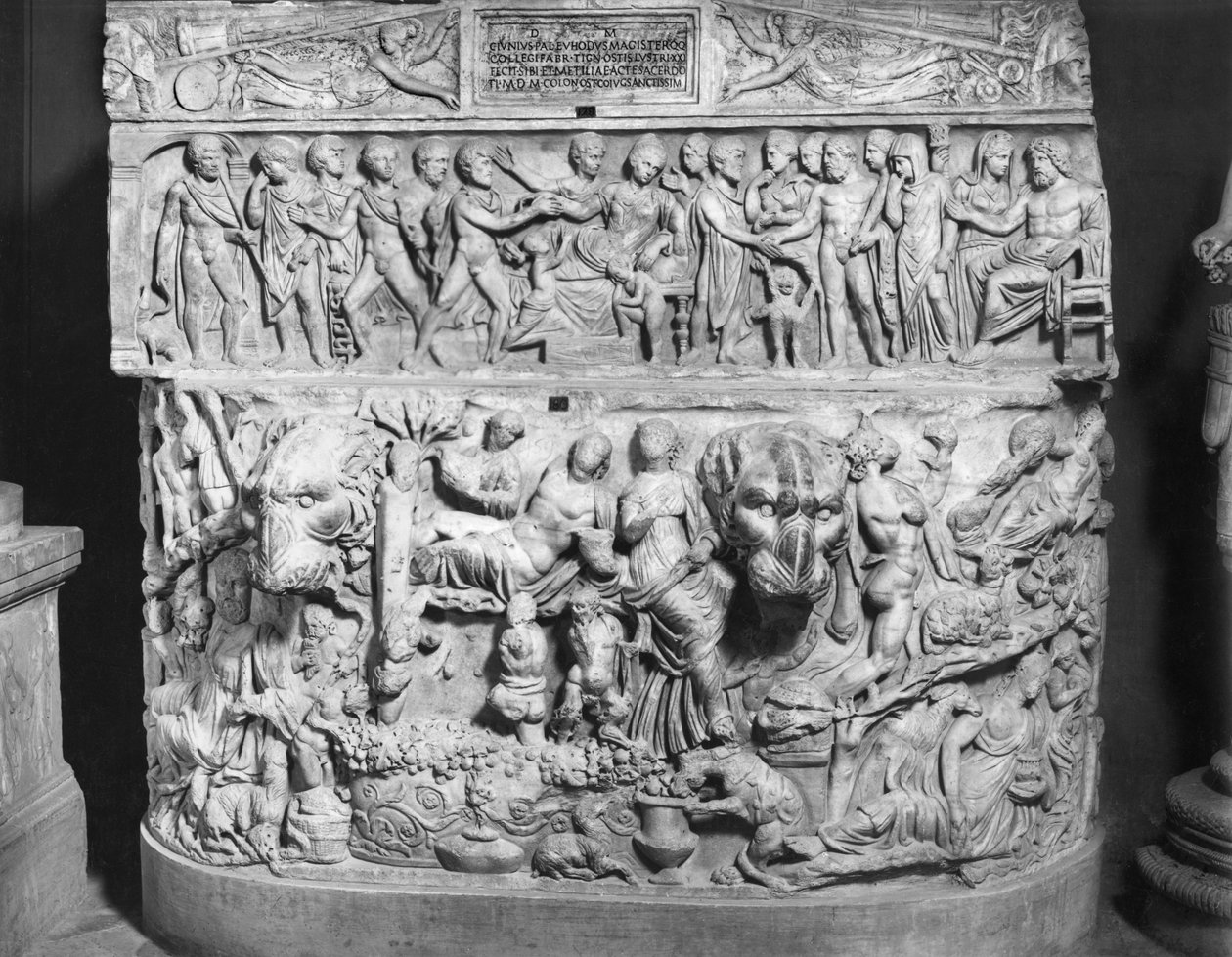 Sarcophagus Depicting the Death of Alcestis by Roman Roman