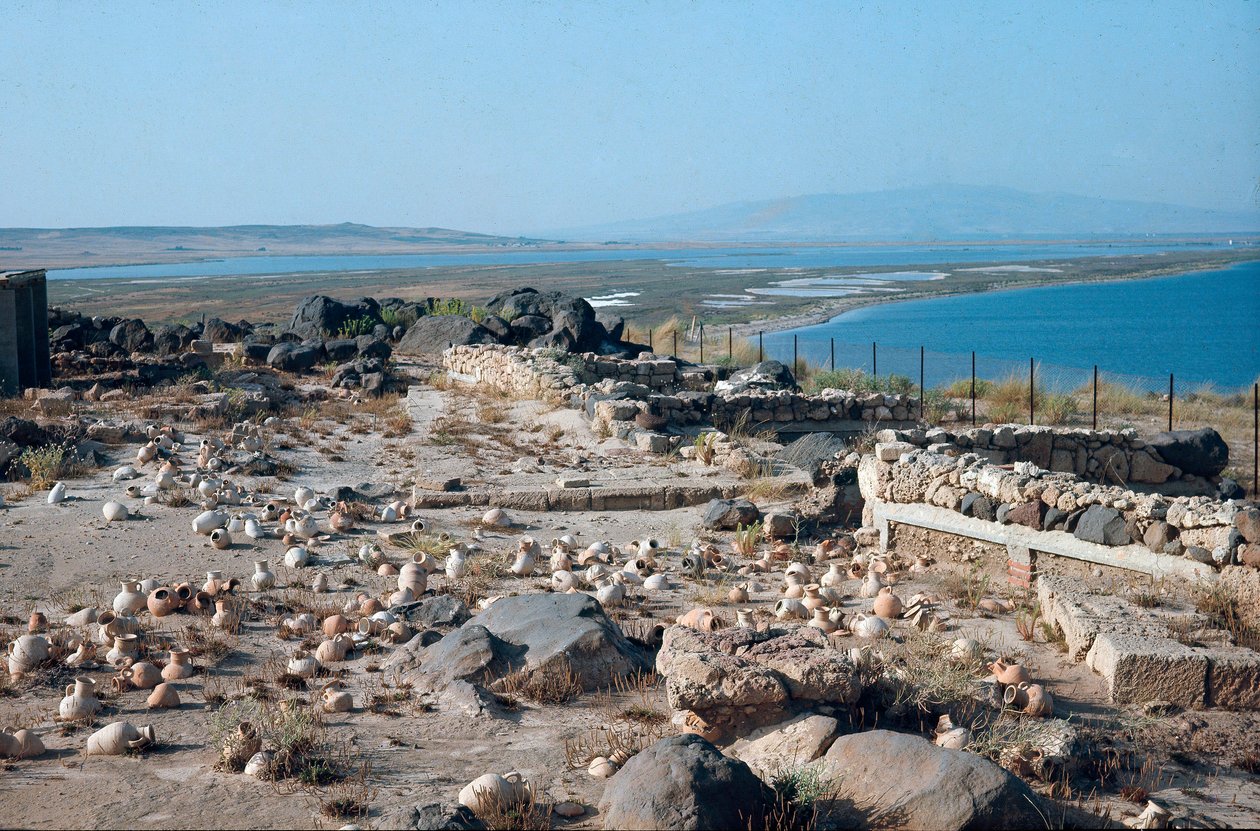 Site view of the city of Tharros, ancient Punico-Roman port, founded by the Phoenicians in Sardinia, Italy by Roman Roman