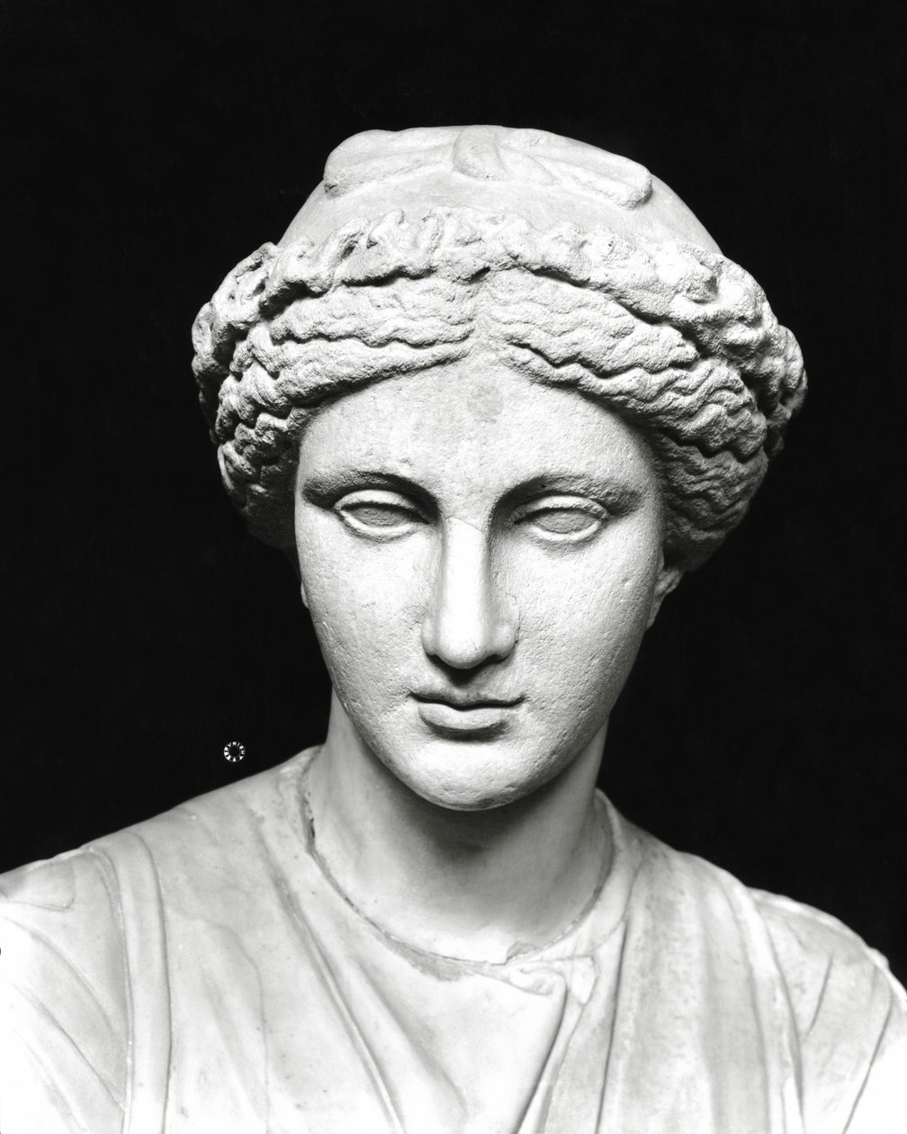 Statue of Clio Holding a Scroll, (detail) of the Head by Roman Roman