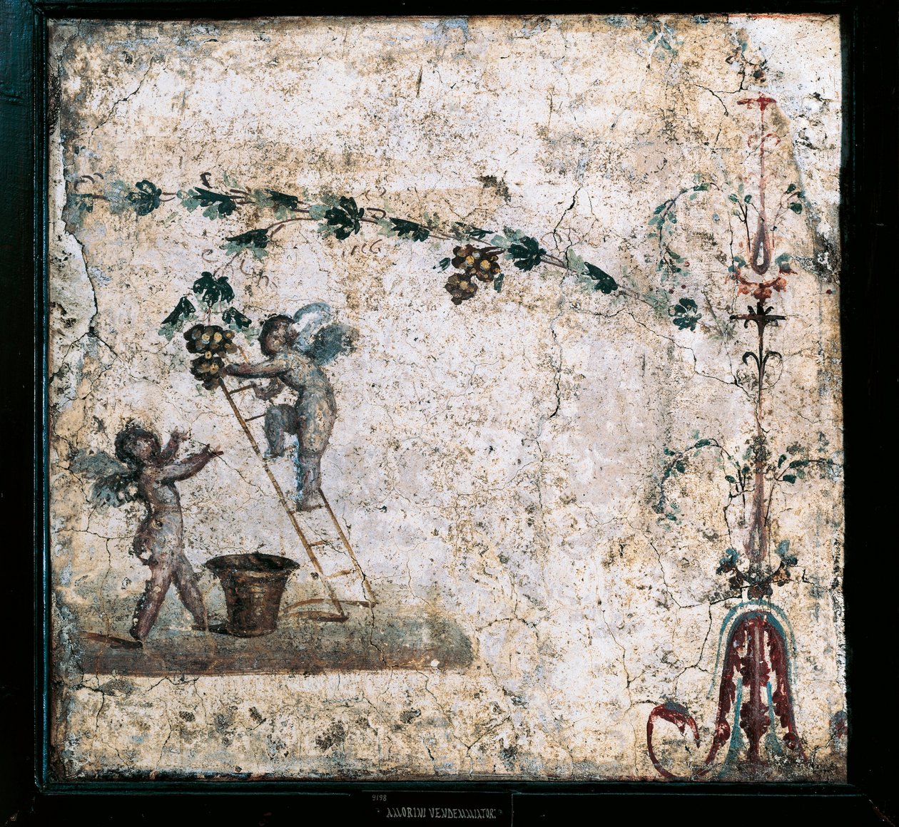Third Style Fresco Depicting Cupids Harvesting, from House of Marcus Lucretius at Pompeii by Roman Roman