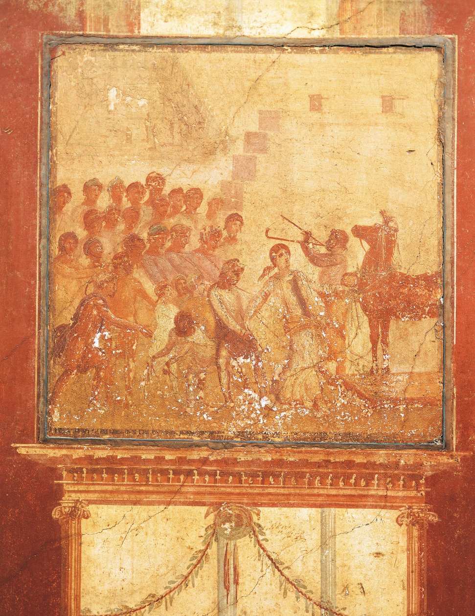 Trojan Horse, Fresco from House of Menander, Pompeii by Roman Roman