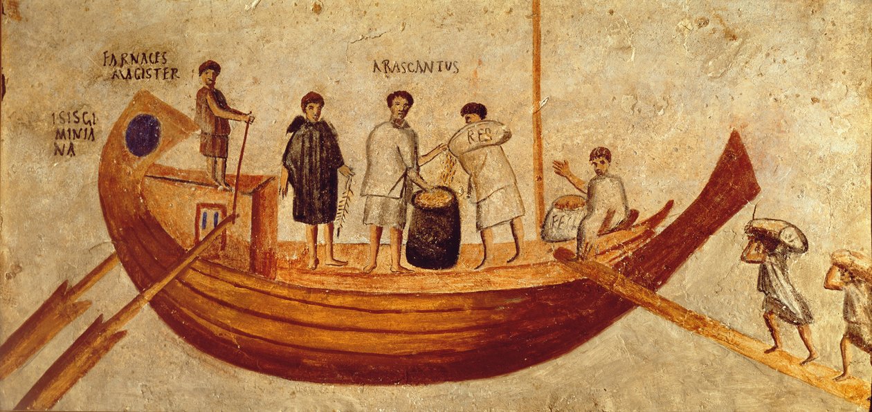 Unloading Grain from the Ship, Isis Giminiana, from Ostia, 2nd-3rd Century by Roman Roman
