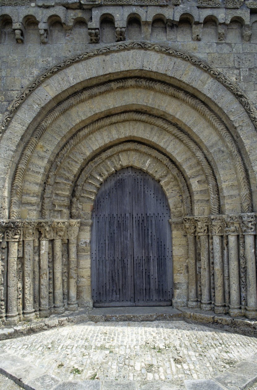 12th century church with a pretty Poitevine façade (Romanesque style). Chaize-Giraud in Vendée (85) by Romanesque