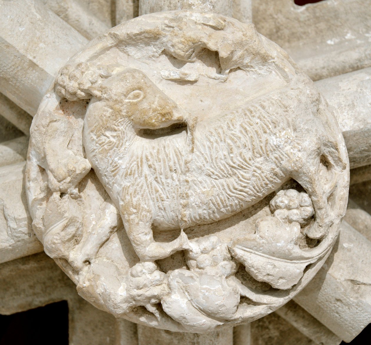 A Lamb, Detail of the Vault of the Saint Laurent Chapel, Originally Located Above the Cistercian Abbey of Fontenay, Burgundy by Romanesque