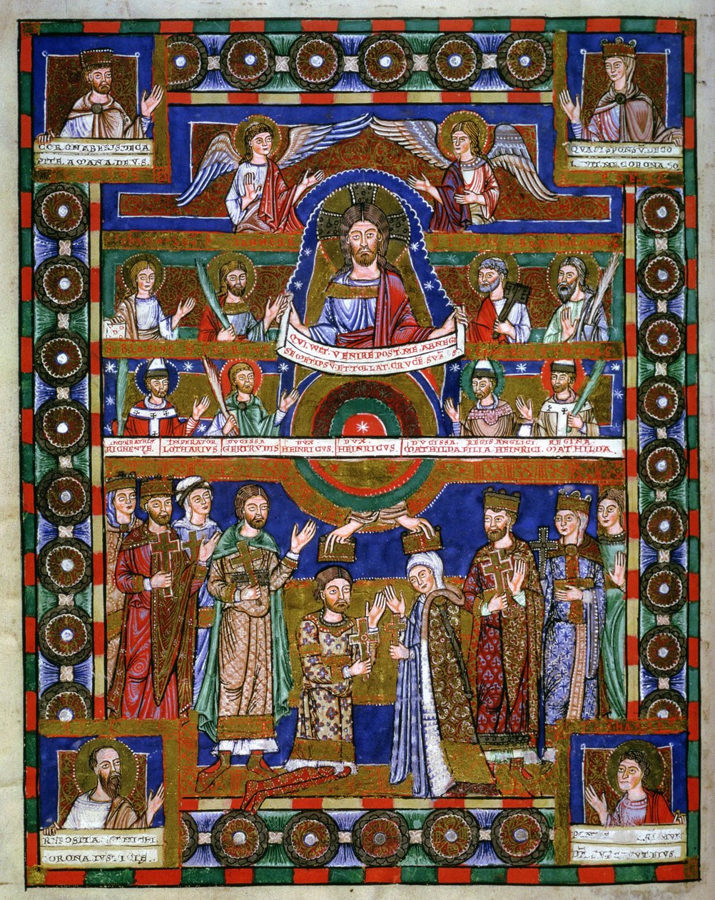 Coronation of Henry the Lion and his marriage to Matilda, from the Gospel of Henry the Lion by Romanesque